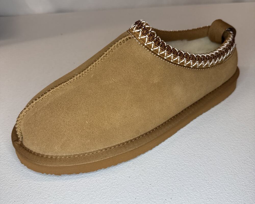 Mazeskin Women's 100% Shearling Genuine Suede Slippers Chestnut Size 11